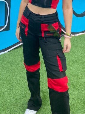 I.AM.GIA Women's Black and Red Pants